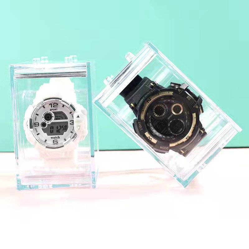 長方形高等透明對插手錶盒亞克力抽拉式電子手錶包裝展示收納盒子【3個起售】