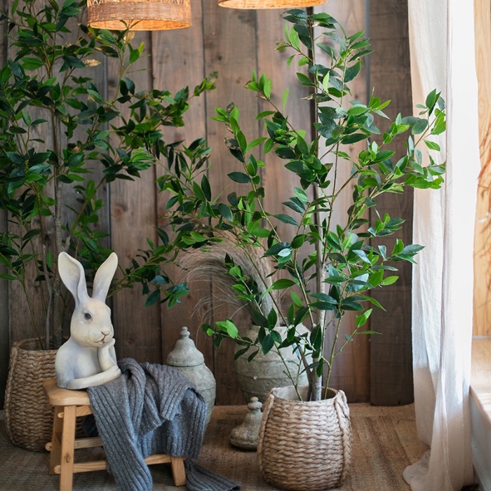 花古谷小店 月桂樹大型模擬植物綠植盆栽客廳盆景ins風樣板房裝飾擺飾