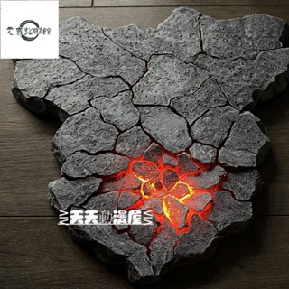元氣招財 七龍珠 海賊王 火影忍者 鋼鐵俠 鋼彈 敢達 可發光地臺 場景底座 模型 擺件樹脂發光diy裂紋縫石頭