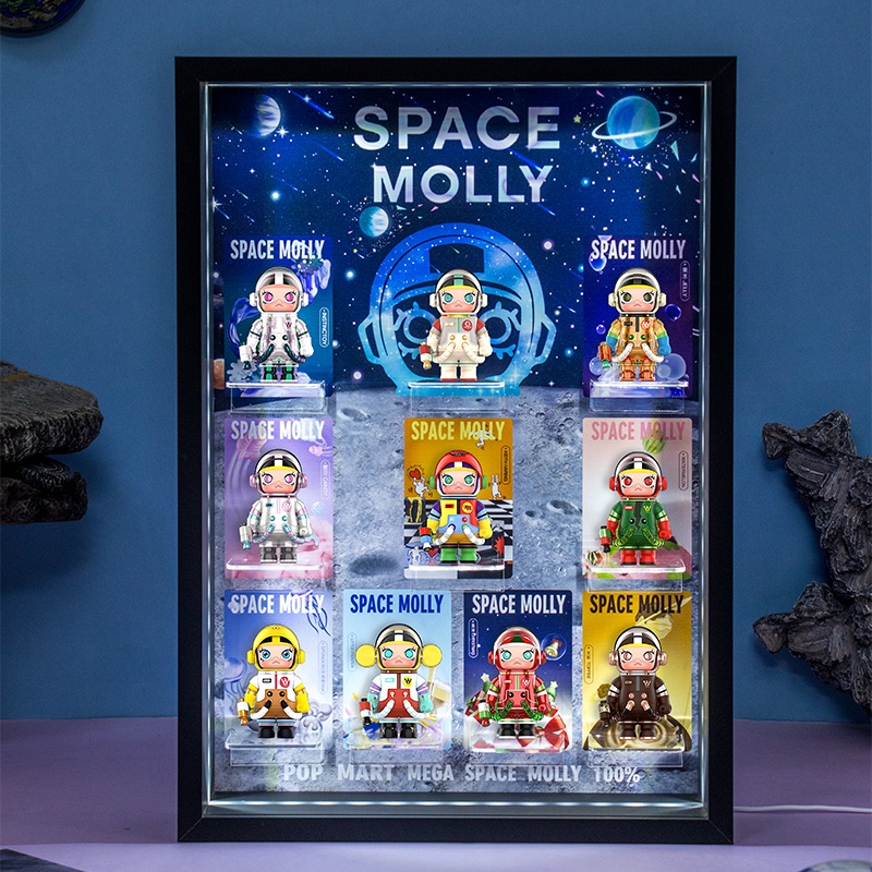 泡泡瑪特 MEGA珍藏系列100% SPACE MOLLY週年1代盲盒場景展示盒