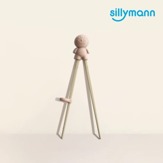 【韓國sillymann】100%鉑金矽膠兒童左右手學習筷（附防塵盒）奶油黃