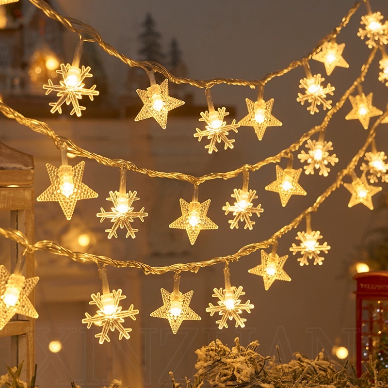 多功能戶外野營燈串/聖誕樹星星雪花麋鹿 Led 燈串/電池供電童話燈/婚禮花園派對家居聖誕裝飾