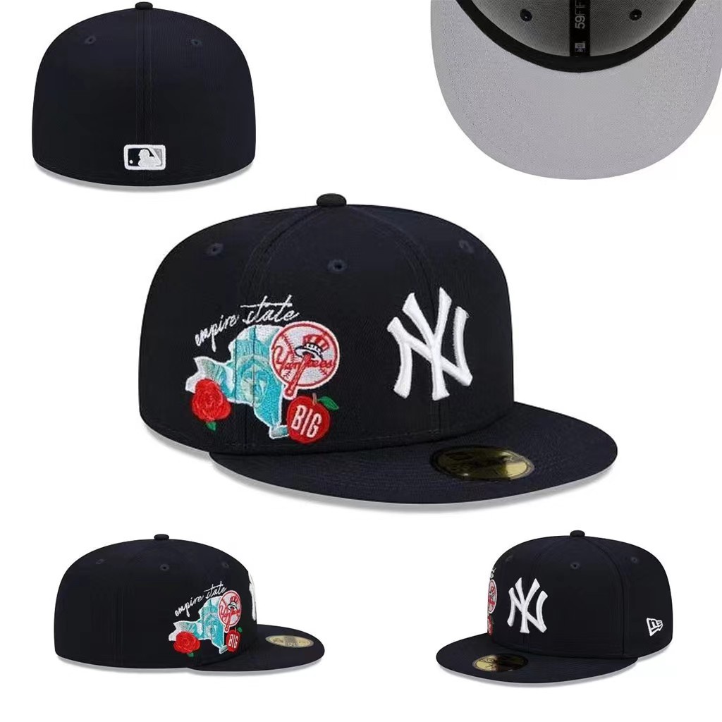 MLB 美國職業棒球大聯盟紐約洋基隊紐約時尚嘻哈帽子男女平簷美式棒球帽酷時尚圓頂洋氣硬頂