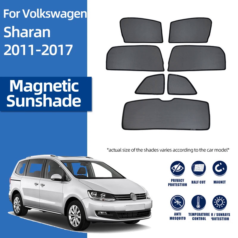 適用於 Volkswagen VW Sharan 7N 2010-2022 磁性汽車遮陽板後側嬰兒窗遮陽板前擋風玻璃窗簾