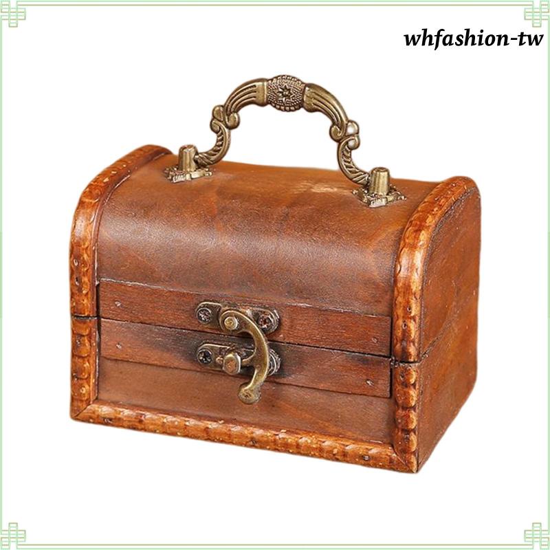 [WhfashionTW] 復古寶箱鎖盒首飾收納盒紀念品禮品玩具