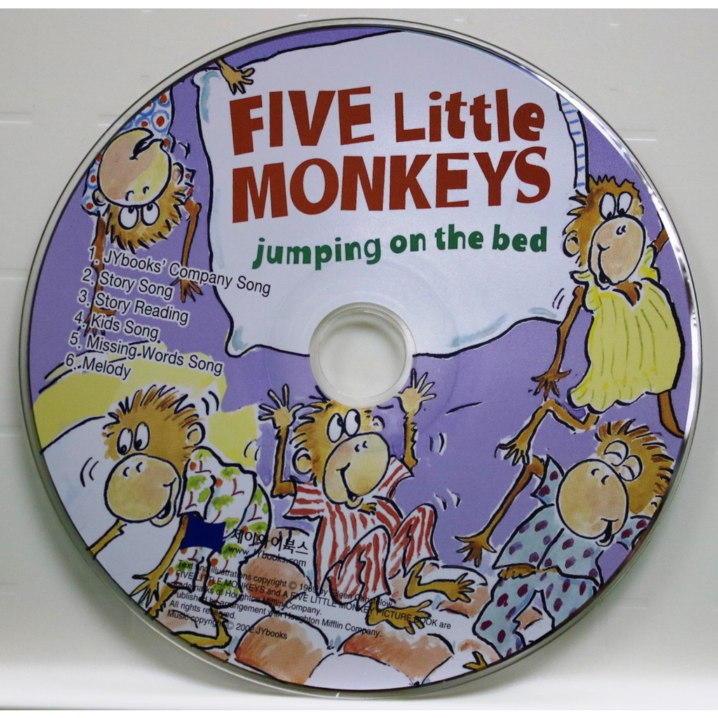 Five Little Monkeys Jumping on the Bed (1CD only)(韓國JY Books版) 廖彩杏老師推薦有聲書第2週/Eileen Christelow【三民網路書店】