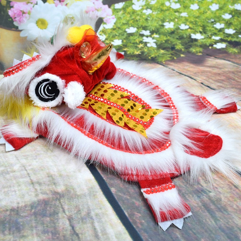 舞龍 舞獅 狗狗衣服 醒獅 紅色 新年 寵物唐裝 喜慶 招財 貓咪衣服 寵物變身裝