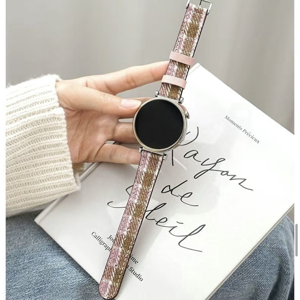 小米手錶運動版 Color2 小米手錶S3 S2 S1 Active 小米手錶2Pro 錶帶 22mm格紋帆布皮針扣秋冬