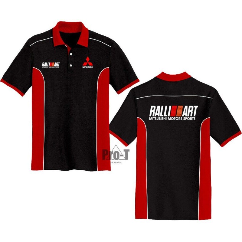 [男士 Polo Shirt Mitsubishi Ralliart Racing 男士 Polo T 恤棉質賽車時尚
