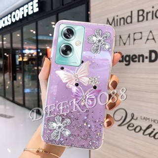 手機殼 OPPOA79 OPPOA38 5G 可愛飛蝴蝶裝飾閃光閃亮亮片 TPU 軟殼保護套手機殼