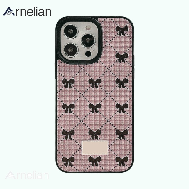 Arnelian Bow 格子手機殼防滑全方位保護智能手機保護套兼容 IPhone 15 14