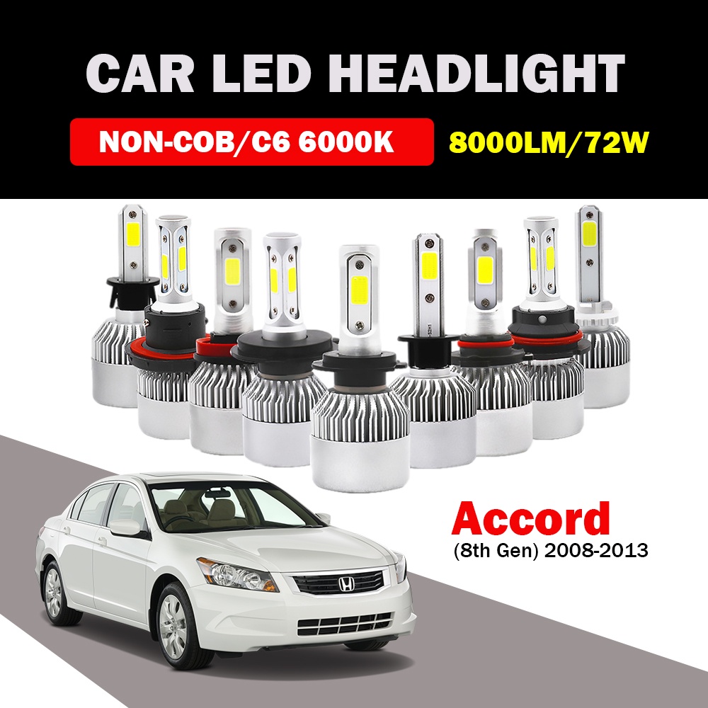 HONDA [2PCS] 高品質 LED 汽車大燈近光燈燈泡適用於 2008-2013 年本田雅閣(第 8 代)8000