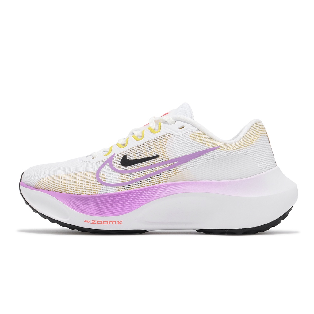 Nike 慢跑鞋 Wmns Zoom Fly 5 白 粉紫 厚底 避震 女鞋 運動鞋 【ACS】 DM8974-100