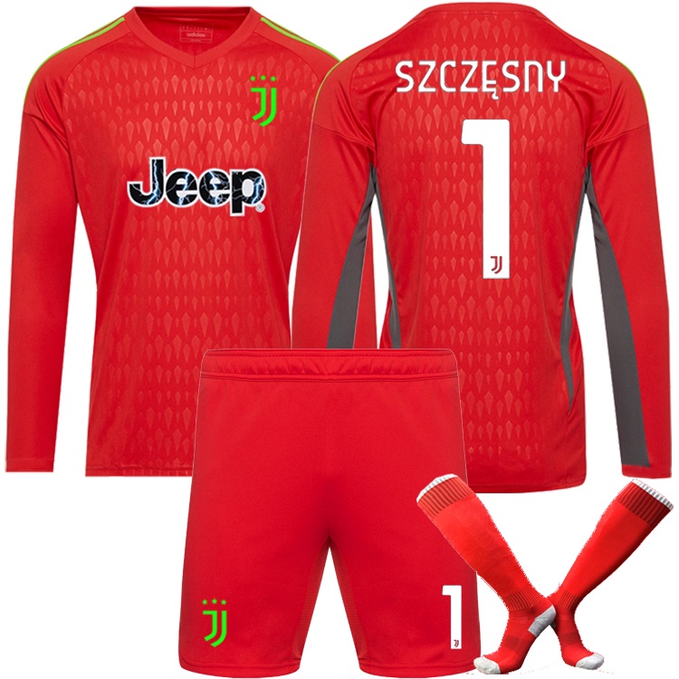 2324守門員制服號 1 Szczesny Polo Club足球服守門員套裝紅色長袖運動衫