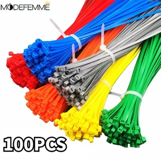 100 件裝彩色尼龍紮帶 / 家庭辦公室緊固環電纜線整理器 / 多用途自鎖塑膠紮帶 / 可重複使用的自鎖紮帶 /