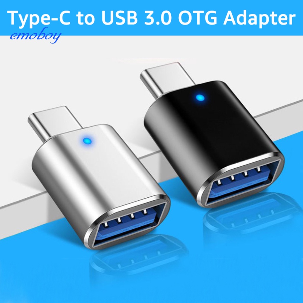 EMOBOY type-c轉USB3.0 OTG轉接器燈光車用轉接頭可充電隨身碟讀卡器