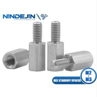 Nindejin 2-10 件六角支架墊片 M2 M2.5 M3 不銹鋼公母支架墊片螺絲用於 PCB 主機板