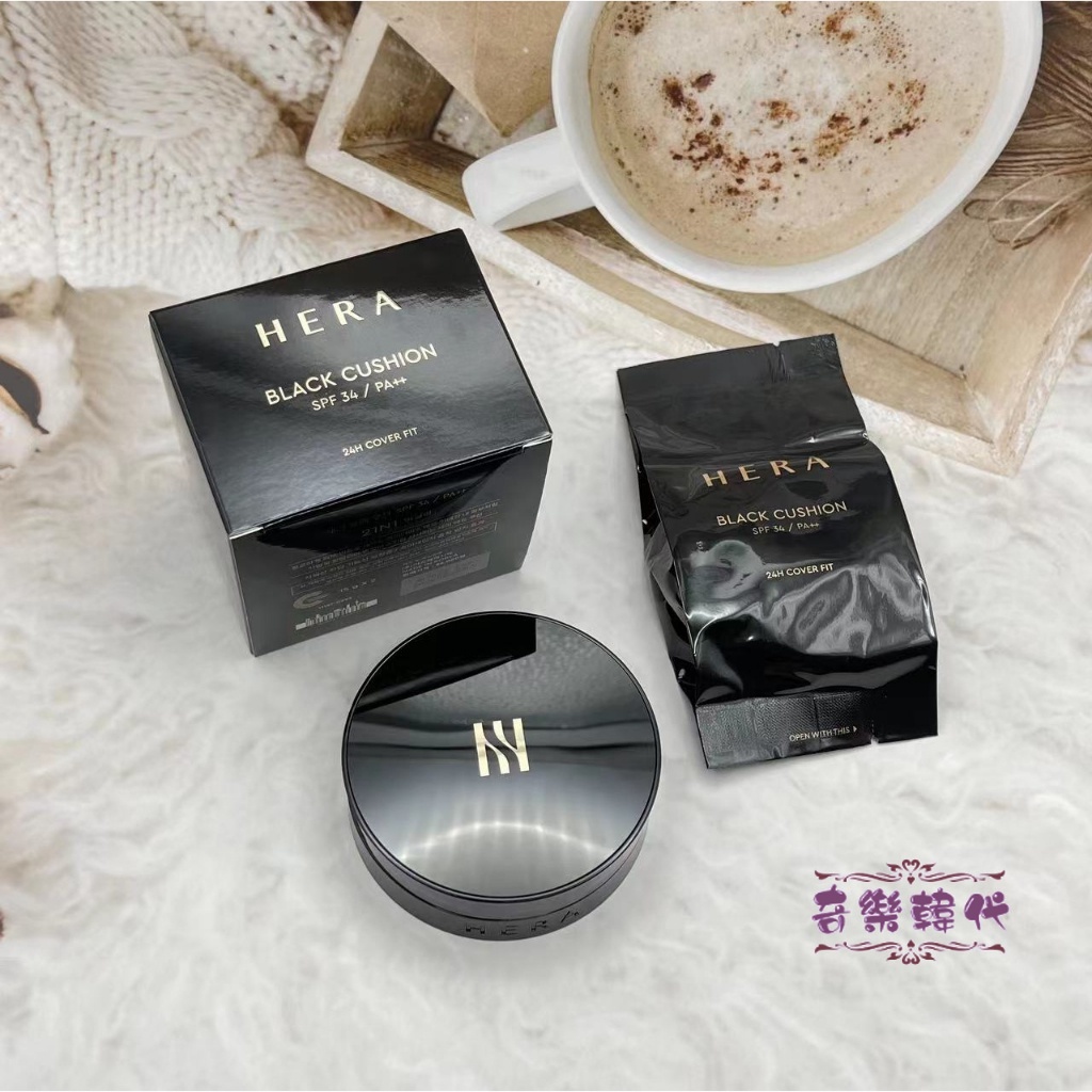 現貨 HERA 赫拉 24小時持妝 絲絨黑色黑金氣墊粉底 SPF34/ PA 21N1 15g / 5g