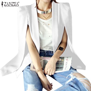 Zanzea 女式韓版優雅開衩長袖帶肩墊簡約純色西裝外套
