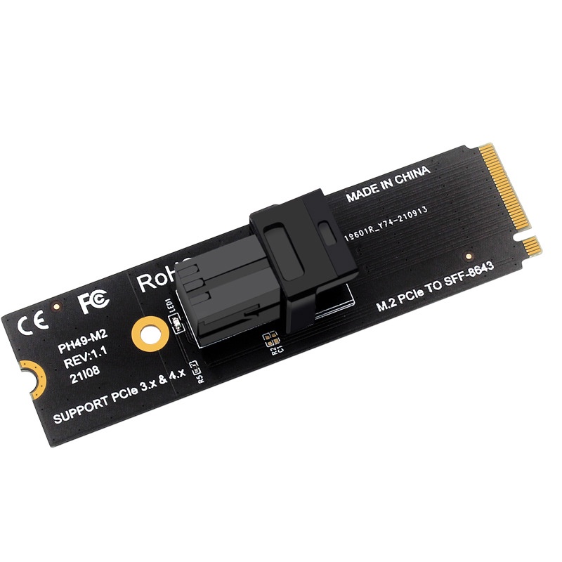 Jmt M.2 M key PCI-E4.0轉SFF8643 SFF8639擴展轉接卡,用於M2 NVME協議2.5 U