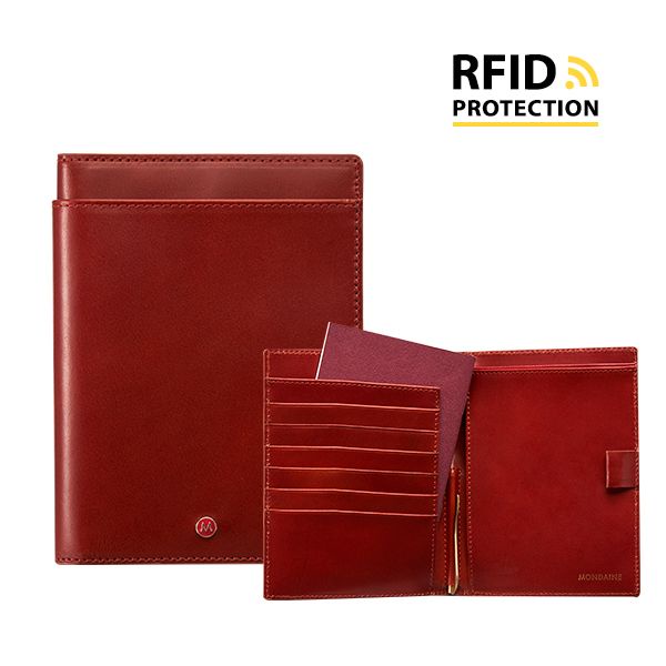 MONDAINE瑞士國鐵蘇黎世系列RFID防盜6卡雙本護照夾/ 焦糖棕 eslite誠品