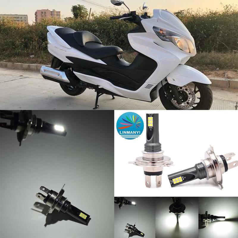 SUZUKI 2x 6000K 白色 LED PO 大燈燈泡套件適用於鈴木 AN250 AN400 1998-2023