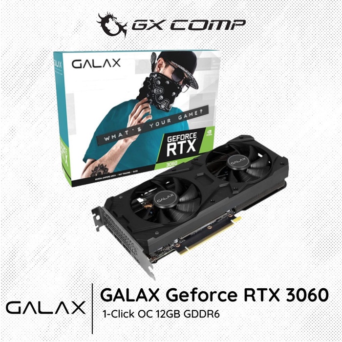 Vga GALAX Geforce RTX 3060 1 點擊超頻 12GB GDDR6
