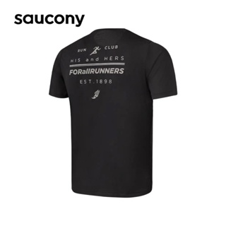 Saucony男士運動健身跑步吸濕排汗透氣短袖純棉t恤