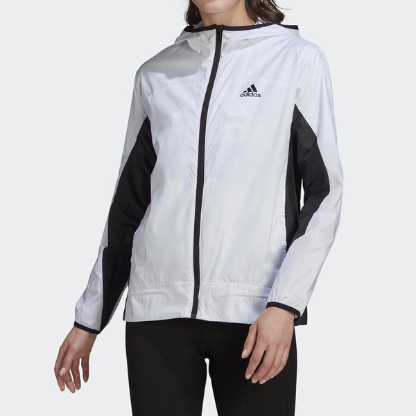 Adidas W Bl Wb HF2149 女 連帽外套 跑步 運動 吸濕 排汗 舒適 休閒 風衣 亞洲尺寸 白