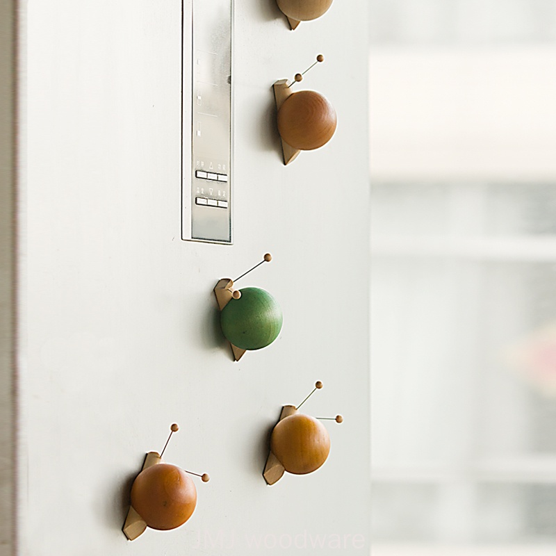 冰箱貼 創意冰箱磁貼 家用辦公個性磁吸 彩色可愛卡通蝸牛 萌3d立體原木磁貼
