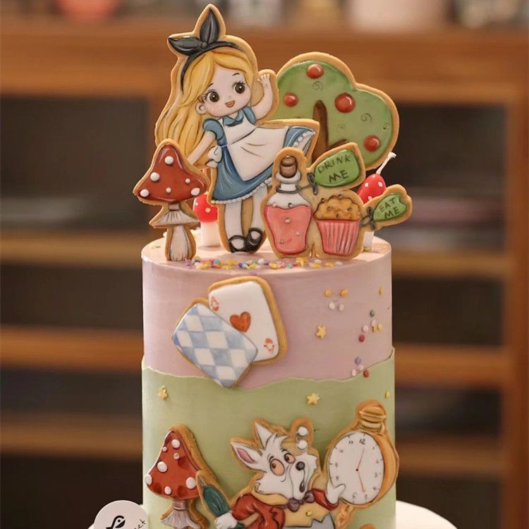 愛麗絲夢遊仙境 糖霜餅乾模具 diy黃油餅乾 卡通兒童蛋糕裝飾工具 烘焙美式