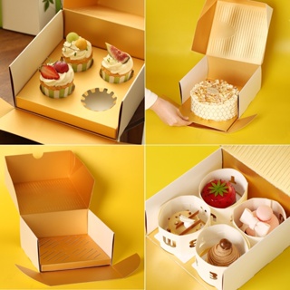 現貨 法甜切件三四粒打包盒 6寸慕斯蛋糕包裝盒子 外賣盒子 杯子蛋糕盒子