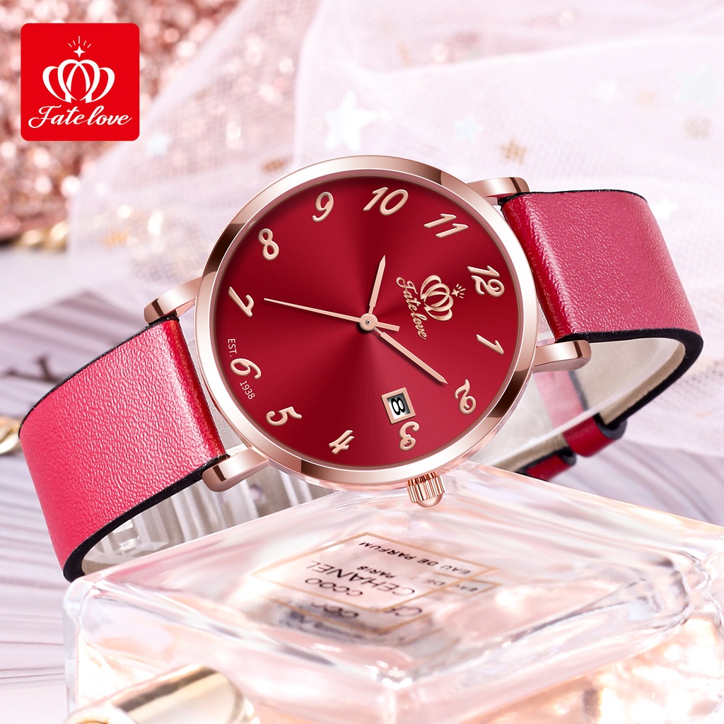 Fate Love品牌手錶時尚鑲鑽石英表防水女錶女錶