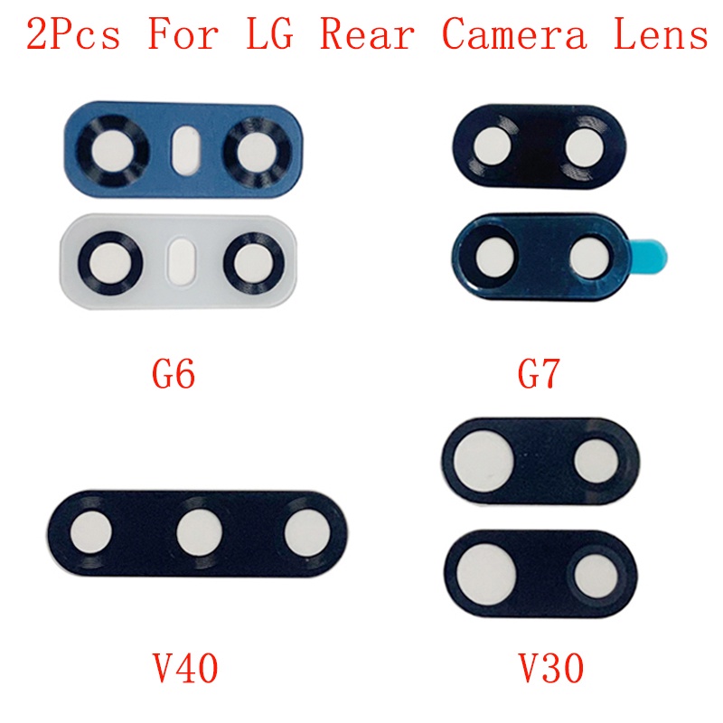 2 件裝後置攝像頭鏡頭玻璃,適用於 LG G6 V30 G7 V40 V35 ThinQ 攝像頭玻璃鏡頭維修零件