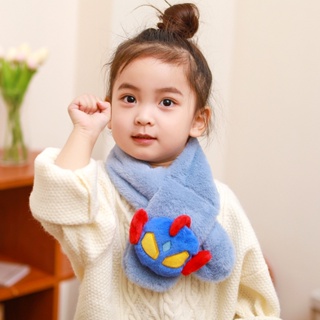 兒童圍巾 冬季新款 可愛毛絨寶寶卡通加厚保暖男童寶寶圍脖