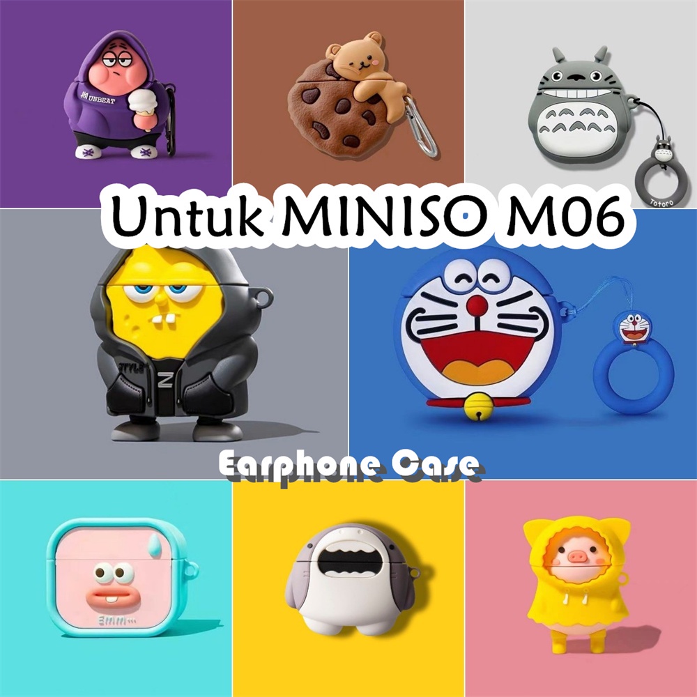 MINISO Hijau 適用於名創優品 M06 手機殼卡通綠蛙宇航員軟矽膠耳機套 NO.2