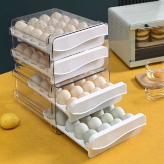 【小編推薦6】 抽屜式雞蛋收納盒 冰箱收納 雞蛋收納 廚房蛋盒收納 60個 進口材質 整理盒 大容量 專用蛋託