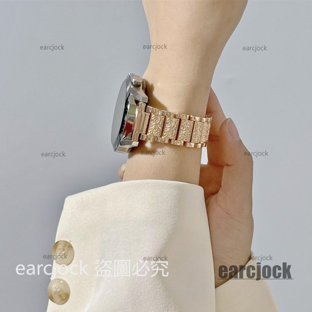 Amazfit GTR 4 3 鑲鑽金屬錶帶 22mm 華米GTR 3  Pro 小米手錶 S1 active S2