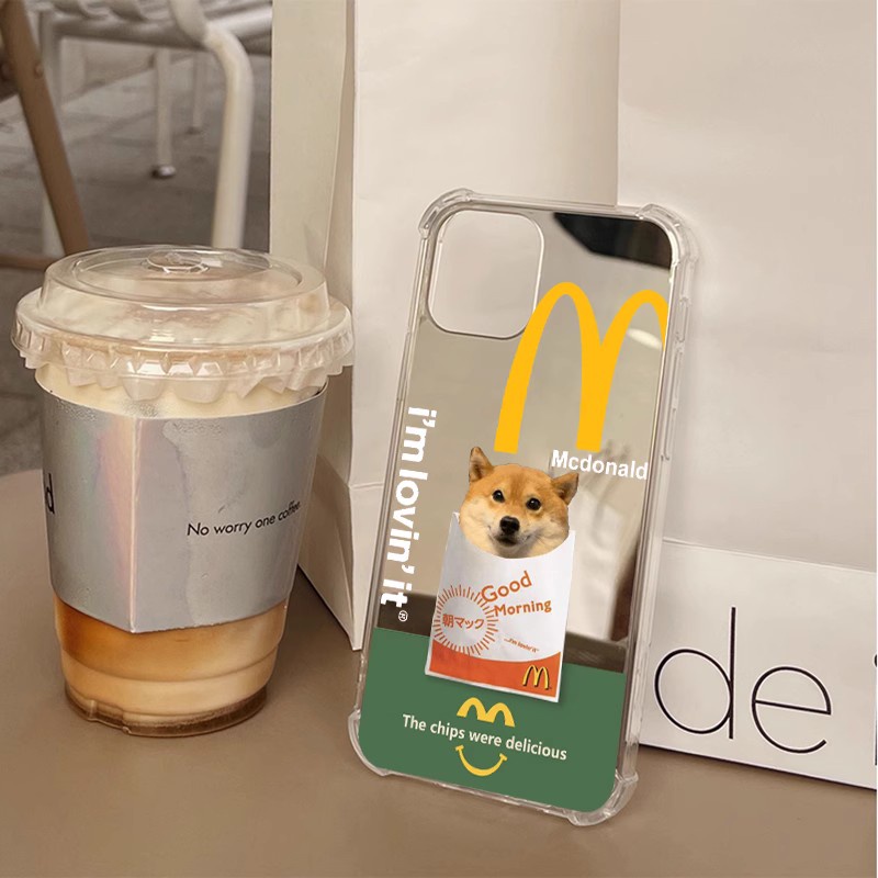 麦当劳适用iphone14pro薯饼小狗苹果13手机壳小米12镜面