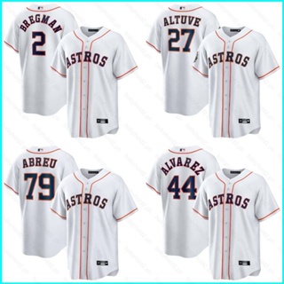 球衣 2023 MLB 休斯頓 Astros Bregman Abreu Alvarez Altuve 球衣棒球開衫 T
