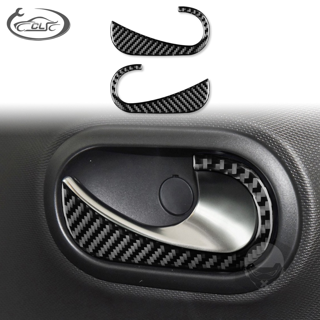 適用於16-21款 Benz 賓士 smart碳纖維內飾改裝車門內門拉手裝飾貼紙配件