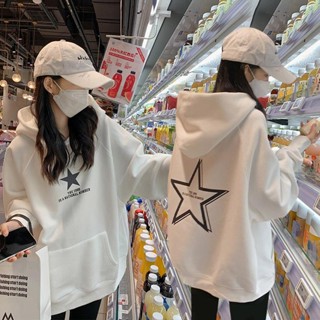 M-4XL 大尺碼 帽t 衛衣女 長袖 寬鬆連帽加絨外套美式復古潮ins