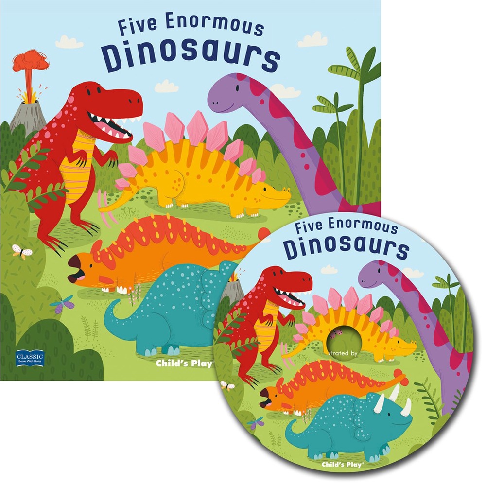 Five Enormous Dinosaurs (1平裝+1CD)(有聲書)/Will Bonner【禮筑外文書店】
