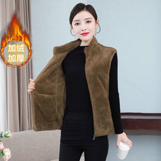 現貨.背心馬甲外套 韓版秋冬季新款搖粒絨馬甲女中年媽媽珊瑚絨保暖外穿女背心雙面絨馬甲 毛衣背心 小香風背心 羽絨背心 羽