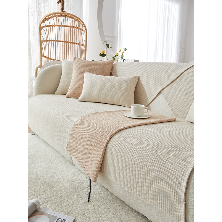 棉麻布藝沙發套 日式沙發墊防滑加厚四季通用客廳沙發巾現代簡約沙發套罩