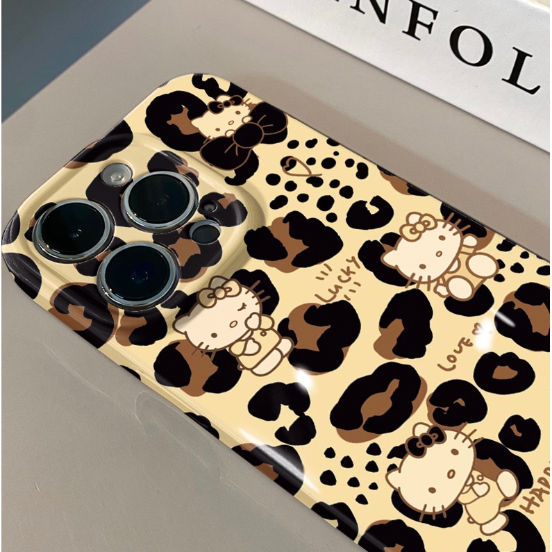 手機殼 豹紋kt貓適用iPhone14promax手機殼蘋果13菲林12全包硬殼11超薄xs