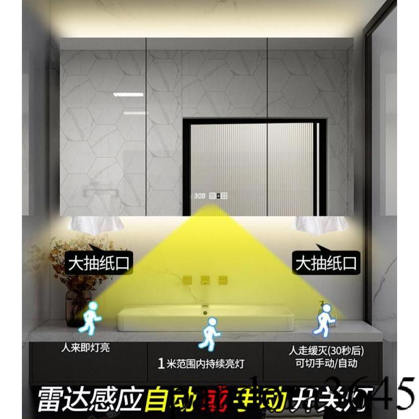 【✨宅配到府🚛】智能鏡櫃 不銹鋼 浴室櫃 衛浴 掛牆式 單獨 衛生間 鏡子櫃 帶燈感應 洗手間