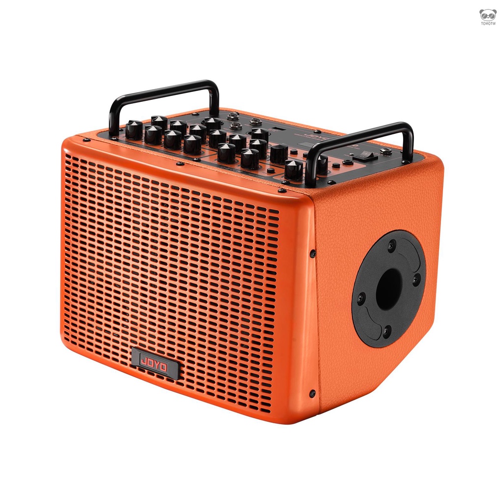 40W原聲吉他音箱 內置鼓機功能 可充電便攜式原聲吉他放大器 OTG/Type-C插孔 橙色 美規