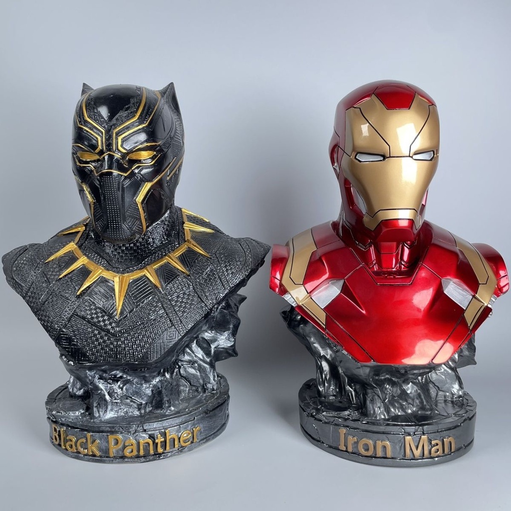 【GK樹脂材質】漫威可發光鋼鐵俠馬克MK46半身像黑豹半身1比2雕像