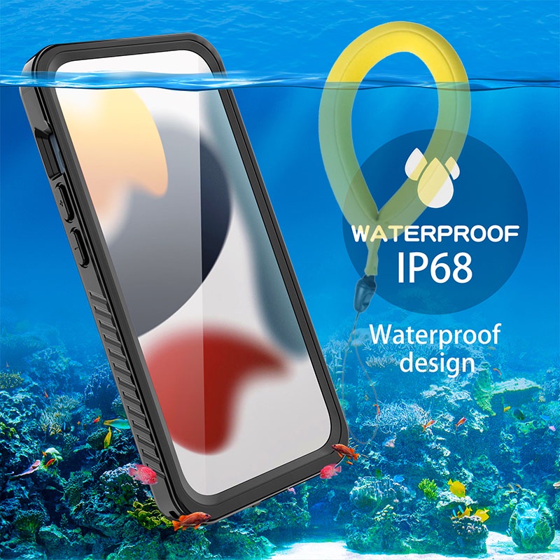 Ip68 防水殼適用於 iPhone 11 12 13 14 15 Pro Max 外殼浮潛雨罩超級防震 360 殼潛水